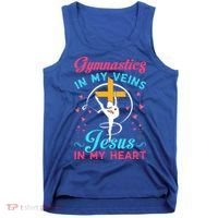 Gymnastics In My Veins Jesus In My Heart Funny Gift Tank Top thumb 0
