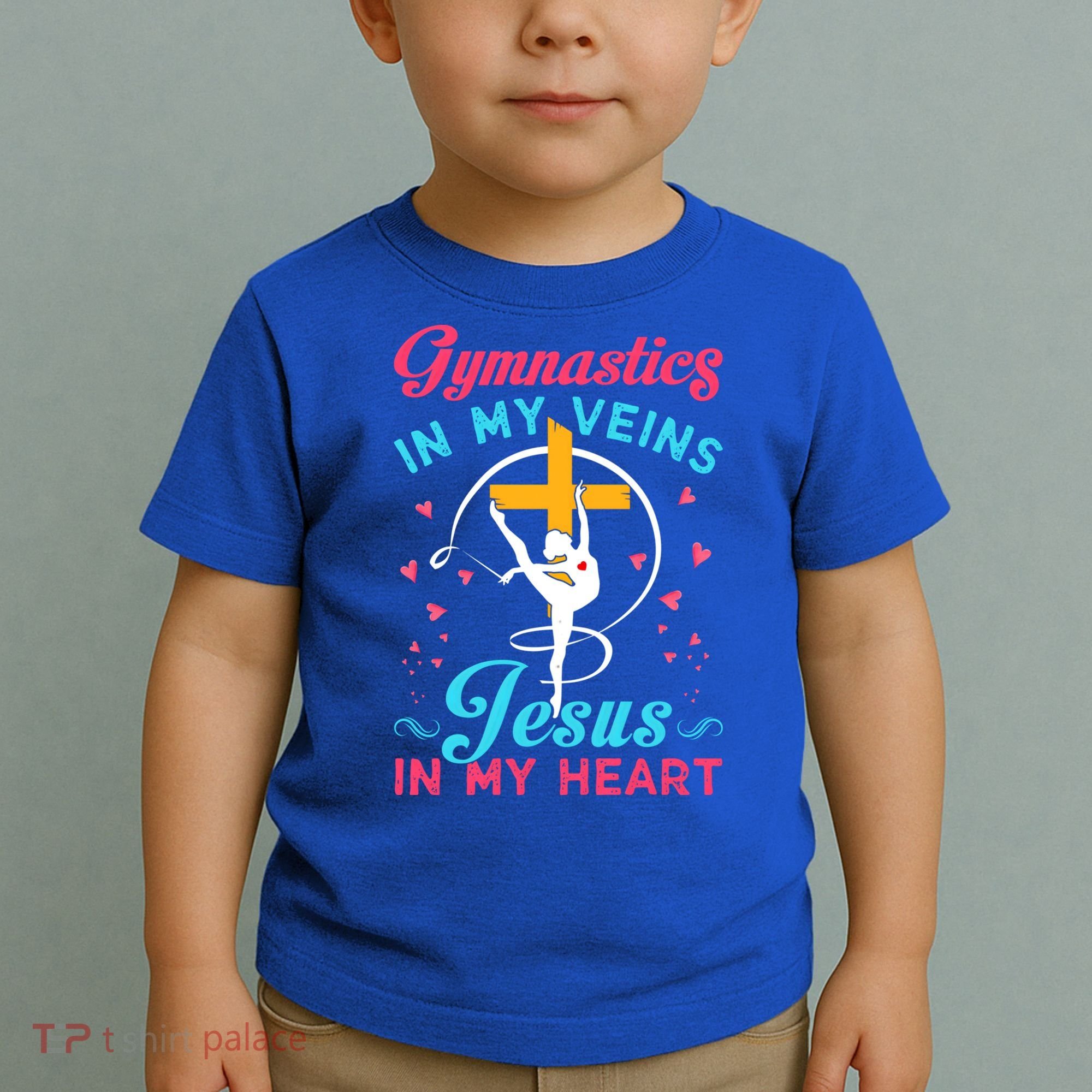 Gymnastics In My Veins Jesus In My Heart Funny Gift Toddler T-Shirt