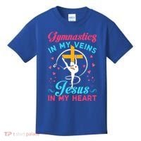 Gymnastics In My Veins Jesus In My Heart Funny Gift Kids T-Shirt thumb 0