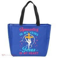 Gymnastics In My Veins Jesus In My Heart Funny Gift Tote Bag thumb 0