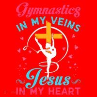 Gymnastics In My Veins Jesus In My Heart Funny Gift Santa Hat thumb 1