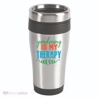 Gardening Is My Therapy 16oz Travel Tumbler thumb 0