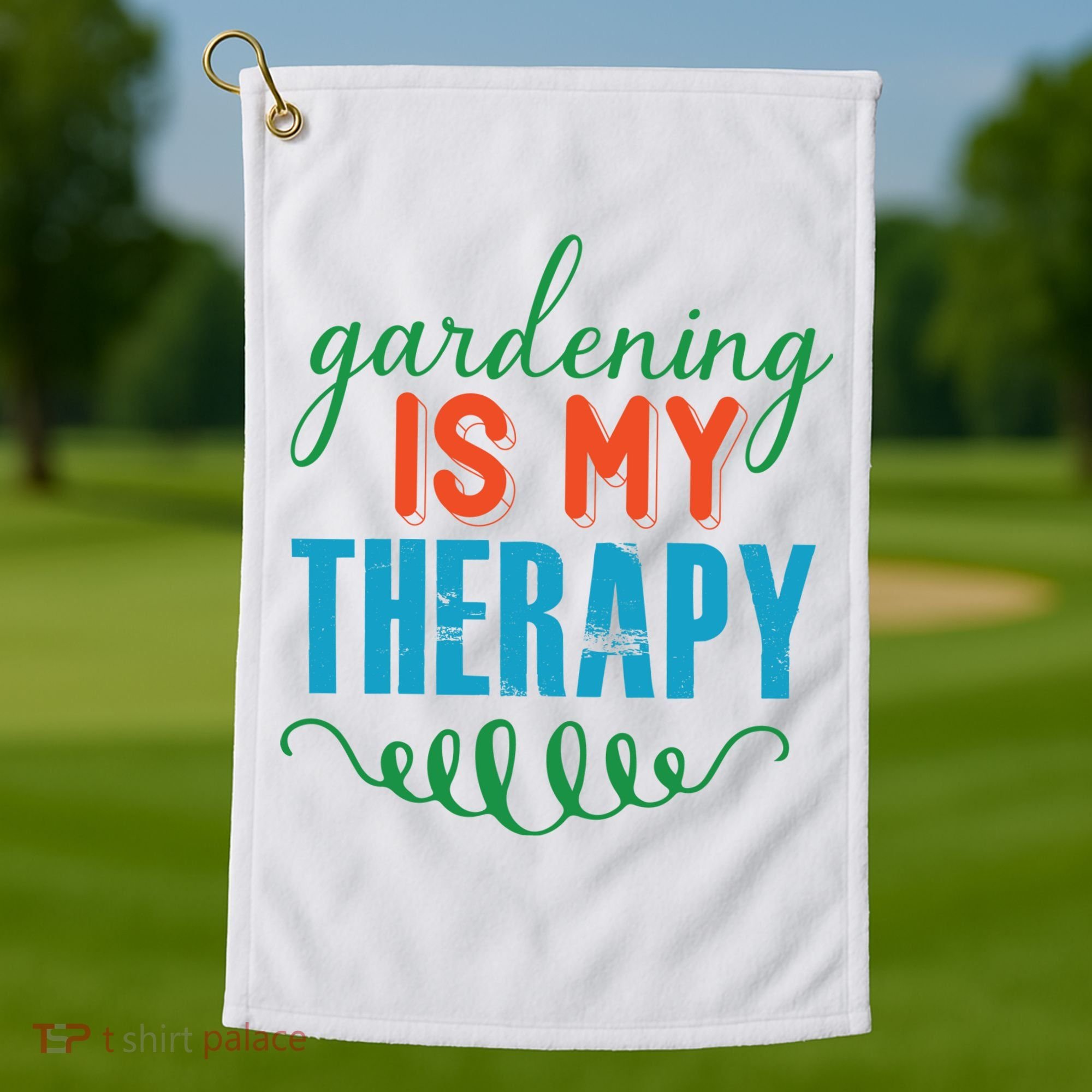 Gardening Is My Therapy Golf Towel