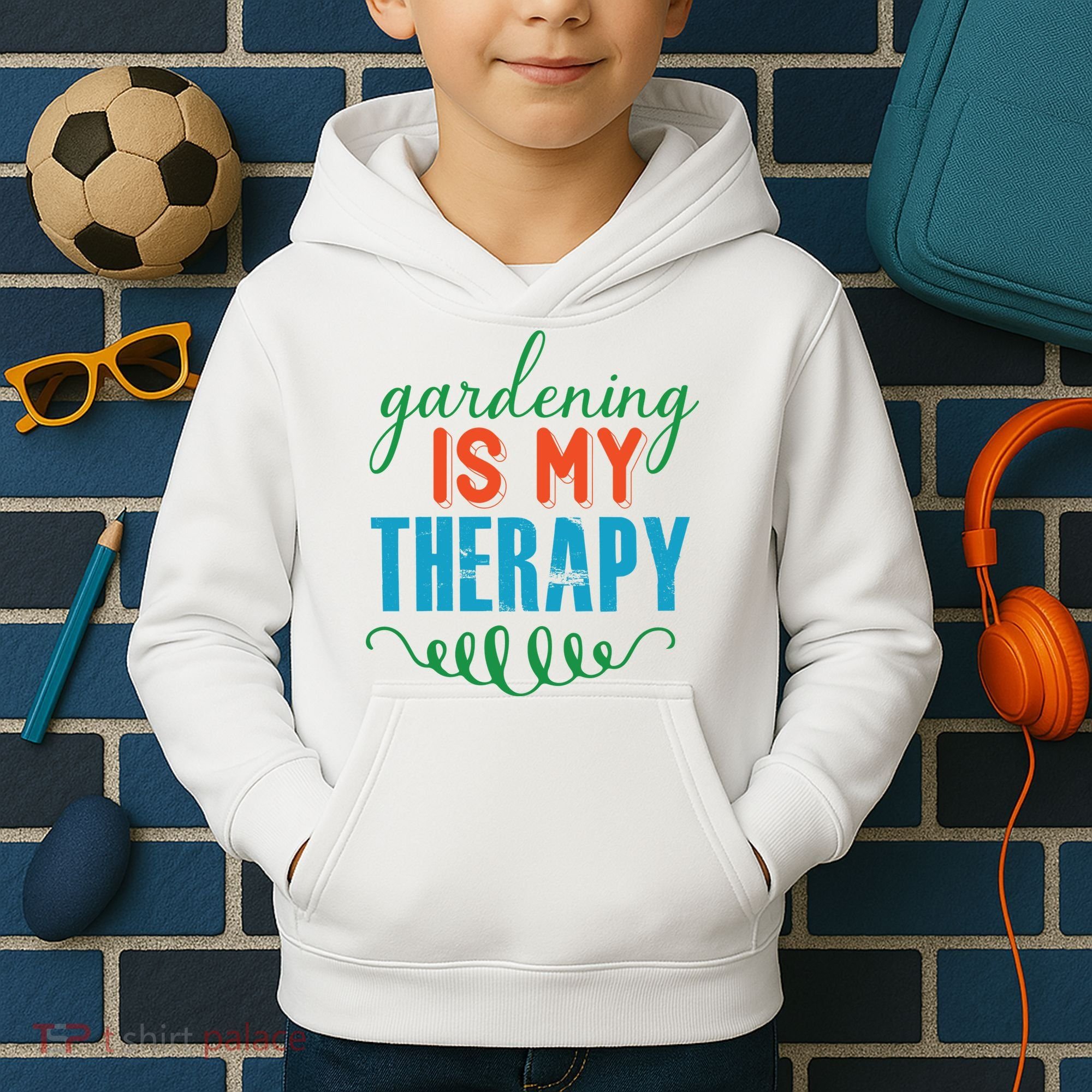 Gardening Is My Therapy Kids Hoodie