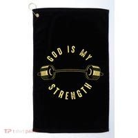 God Is My Strength Golf Towel thumb 0