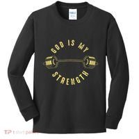 God Is My Strength Kids Long Sleeve Shirt thumb 0