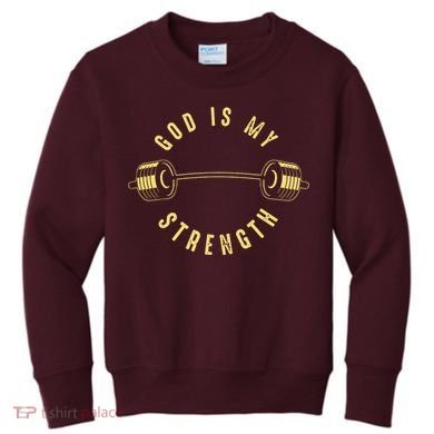 God Is My Strength Kids Sweatshirt