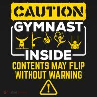 Gymnast Inside May Flip Without Warning Funny Gymnastics USA-Made Doggie Bandana thumb 2