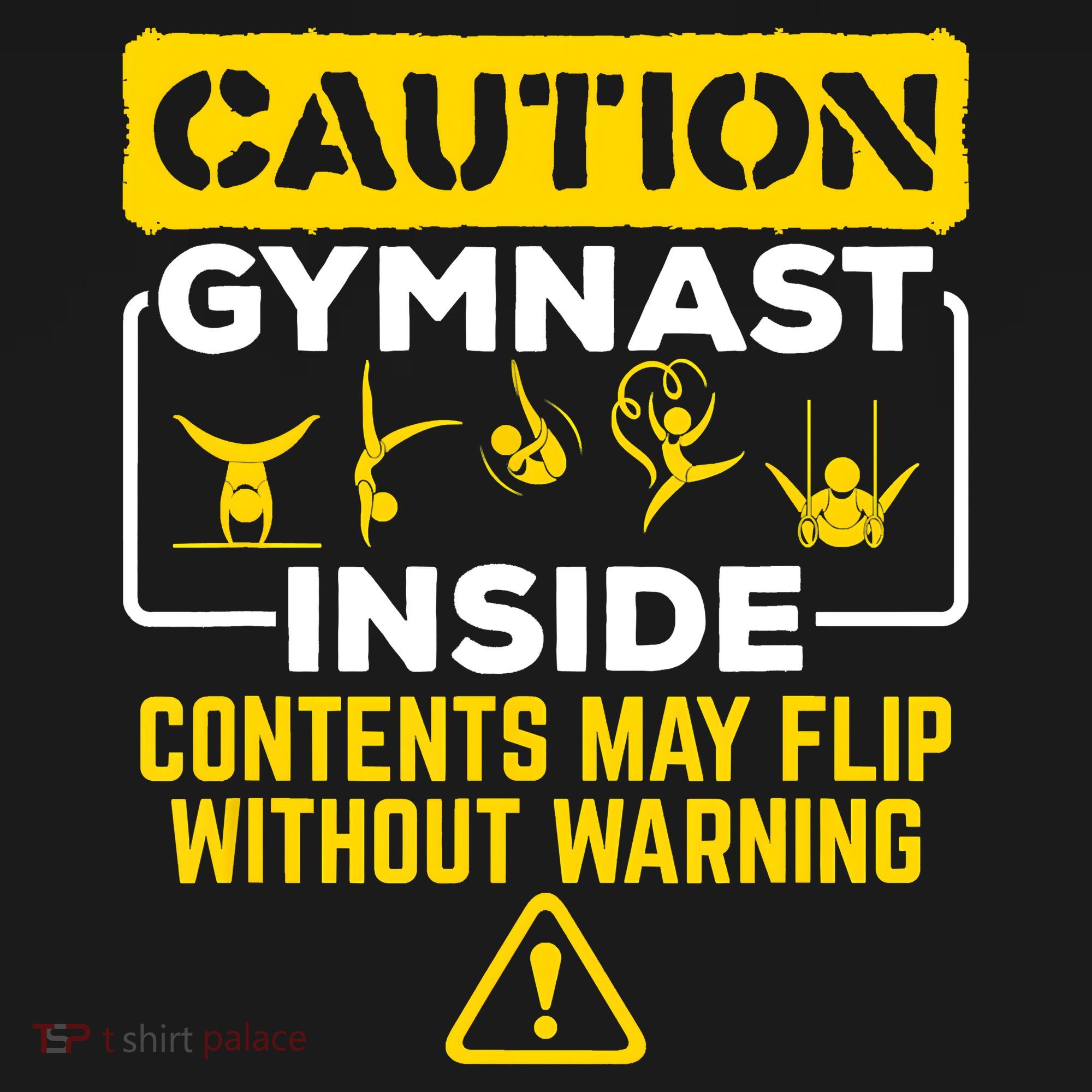 Gymnast Inside May Flip Without Warning Funny Gymnastics USA-Made Doggie Bandana