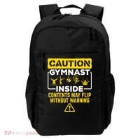 Gymnast Inside May Flip Without Warning Funny Gymnastics Backpack thumb 0