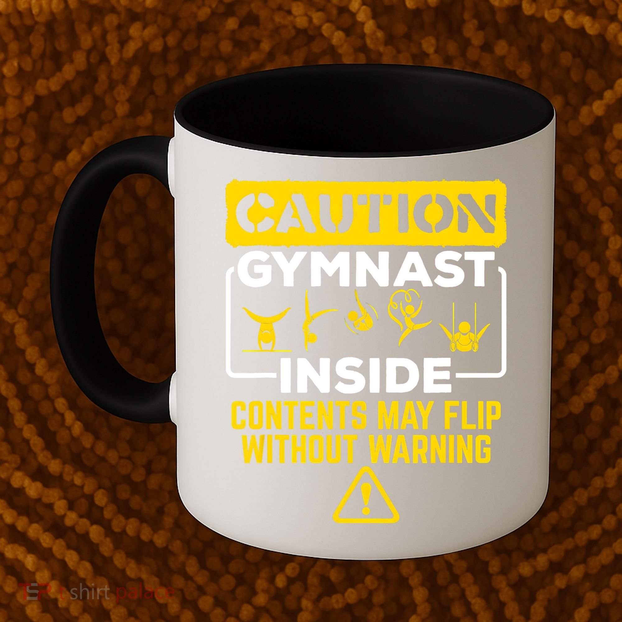 Gymnast Inside May Flip Without Warning Funny Gymnastics Coffee Mug