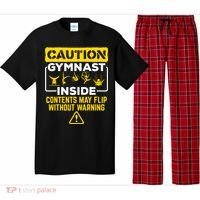 Gymnast Inside May Flip Without Warning Funny Gymnastics Pajama Set thumb 0