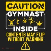 Gymnast Inside May Flip Without Warning Funny Gymnastics Golf Towel thumb 3
