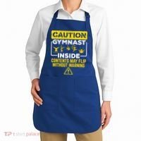 Gymnast Inside May Flip Without Warning Funny Gymnastics Apron thumb 2