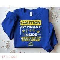 Gymnast Inside May Flip Without Warning Funny Gymnastics Sweatshirt thumb 2