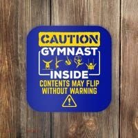 Gymnast Inside May Flip Without Warning Funny Gymnastics Coaster thumb 0