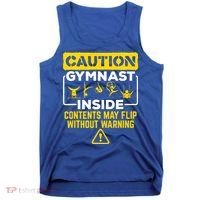 Gymnast Inside May Flip Without Warning Funny Gymnastics Tank Top thumb 0