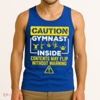 Gymnast Inside May Flip Without Warning Funny Gymnastics Tank Top thumb 3