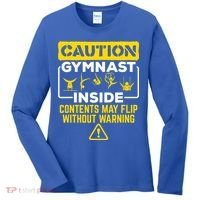 Gymnast Inside May Flip Without Warning Funny Gymnastics Women's Long Sleeve Shirt thumb 0