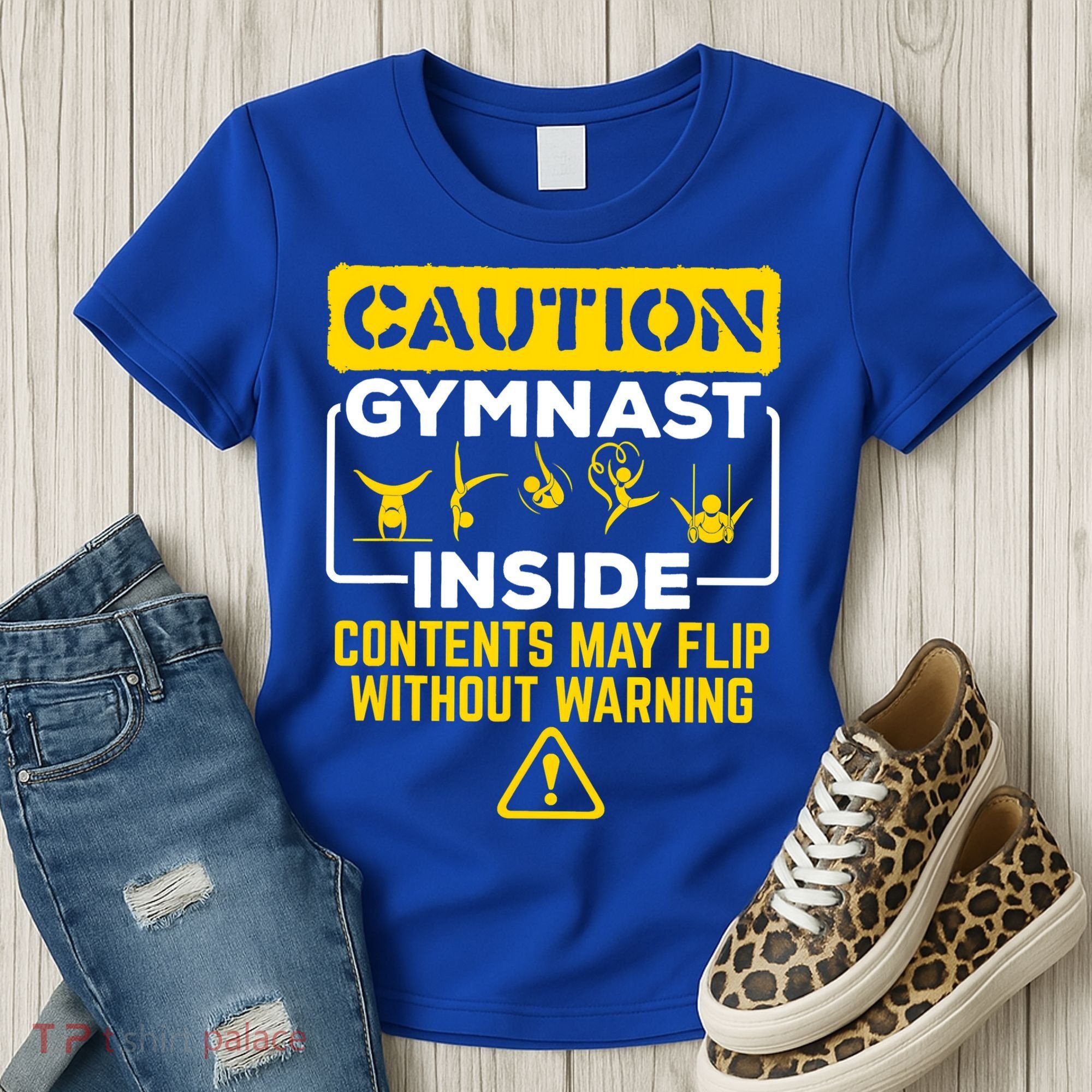 Gymnast Inside May Flip Without Warning Funny Gymnastics Women's T-Shirt