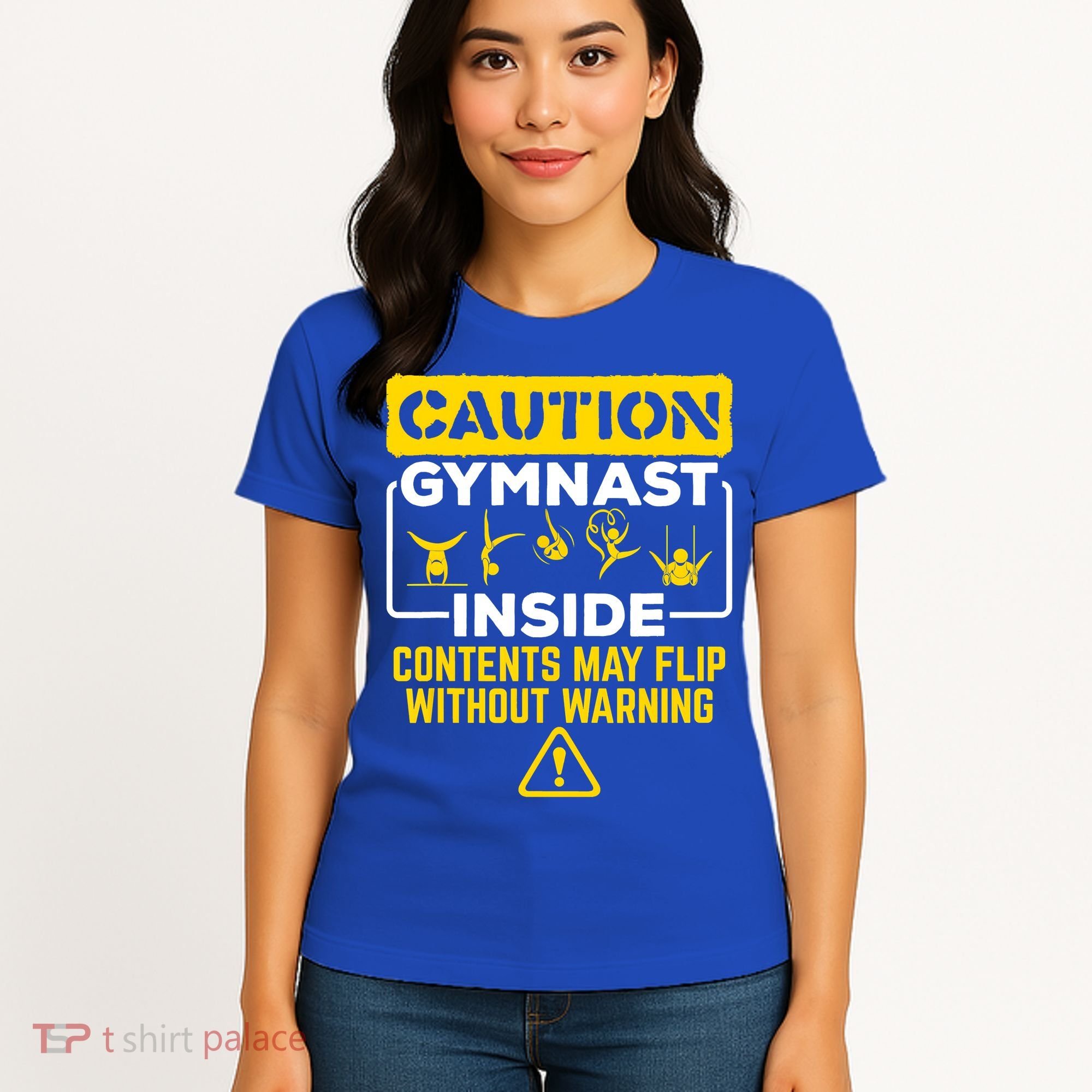 Gymnast Inside May Flip Without Warning Funny Gymnastics Women's T-Shirt