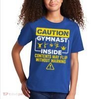 Gymnast Inside May Flip Without Warning Funny Gymnastics Kids T-Shirt thumb 2