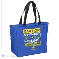 Gymnast Inside May Flip Without Warning Funny Gymnastics Tote Bag thumb 2