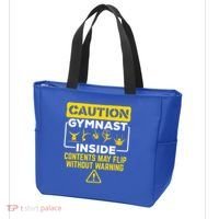 Gymnast Inside May Flip Without Warning Funny Gymnastics Tote Bag thumb 3