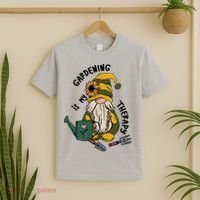Gardening Is My Therapy Gnome T-Shirt thumb 2