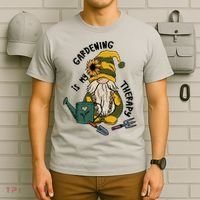 Gardening Is My Therapy Gnome T-Shirt thumb 6