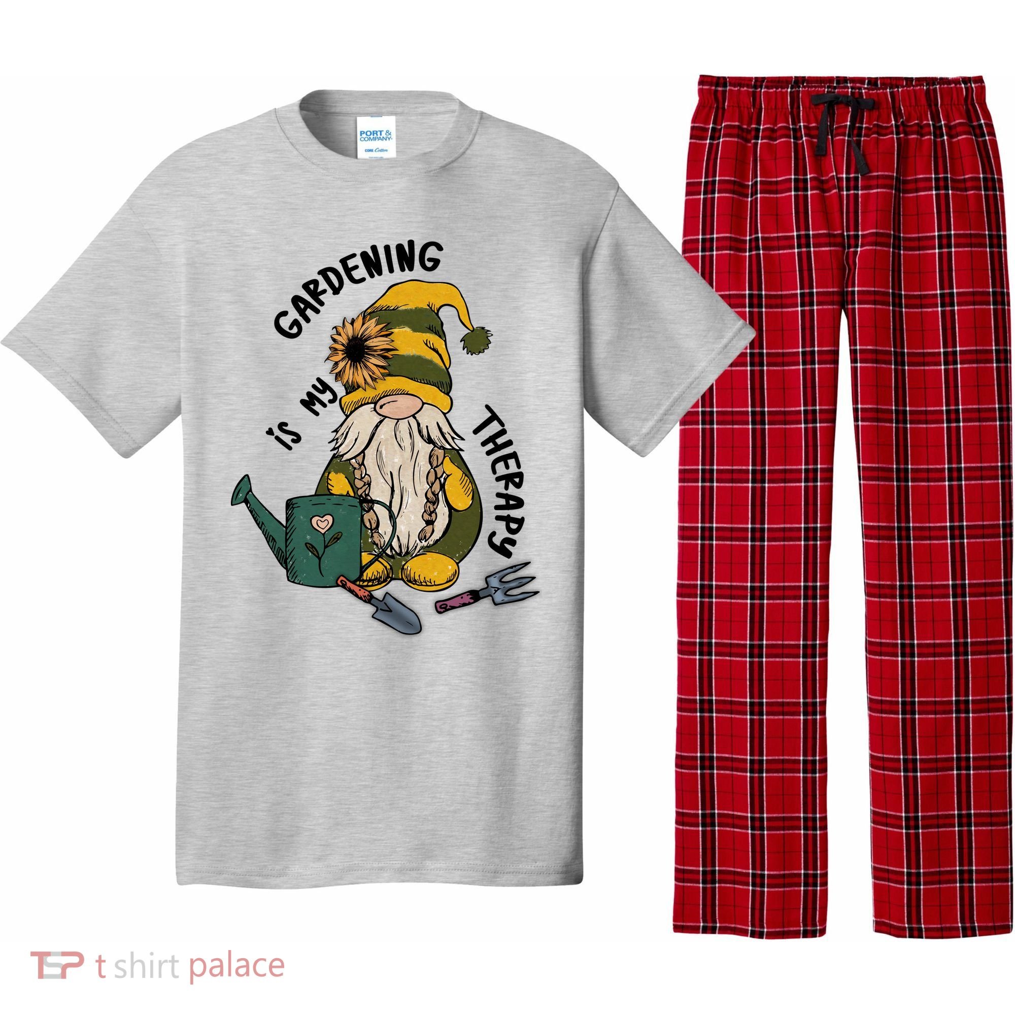 Gardening Is My Therapy Gnome Pajama Set