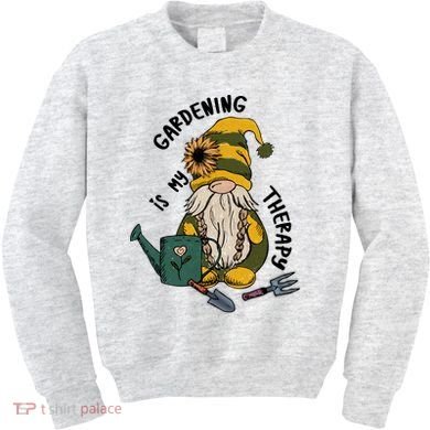 Gardening Is My Therapy Gnome Kids Sweatshirt