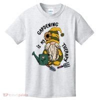 Gardening Is My Therapy Gnome Kids T-Shirt thumb 0