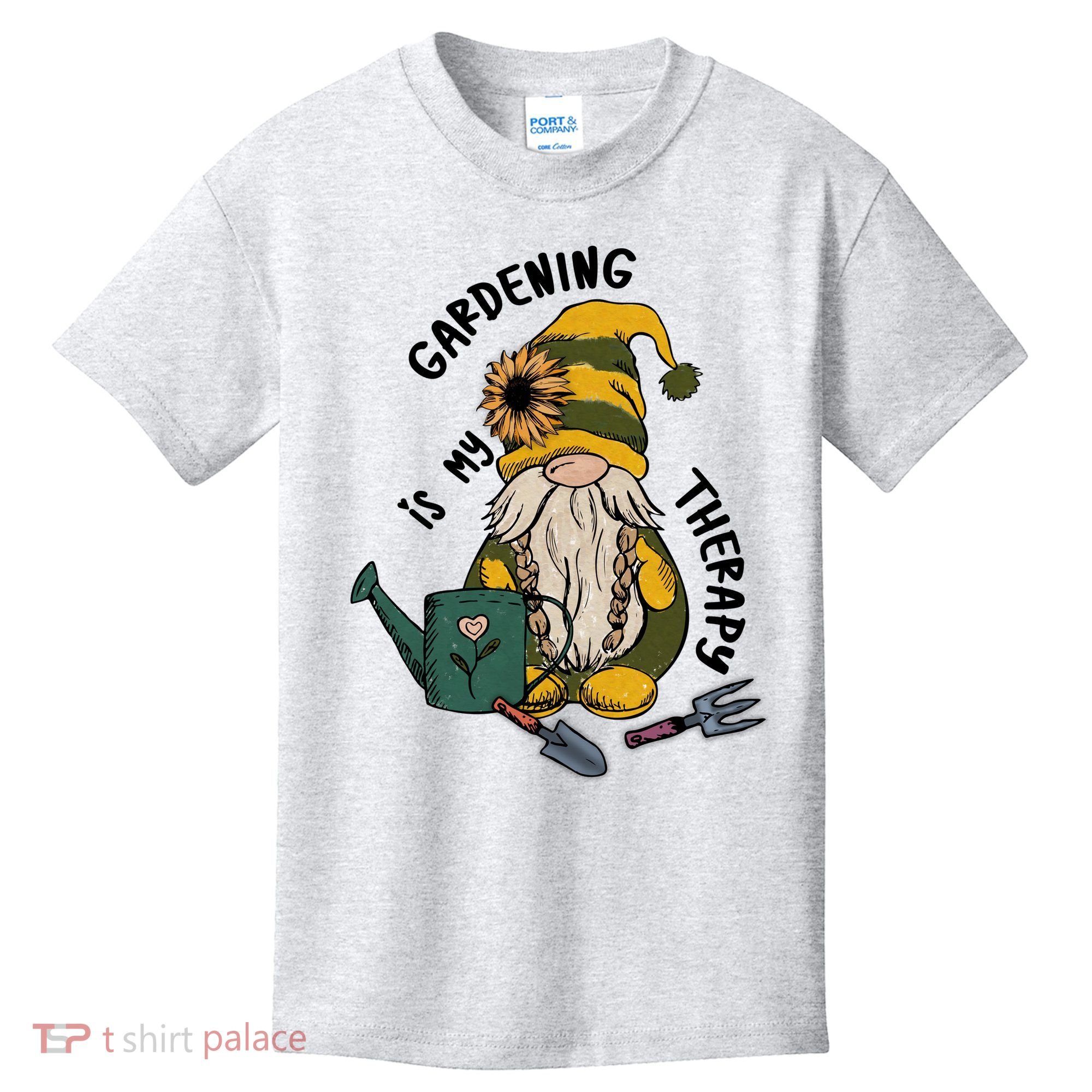 Gardening Is My Therapy Gnome Kids T-Shirt