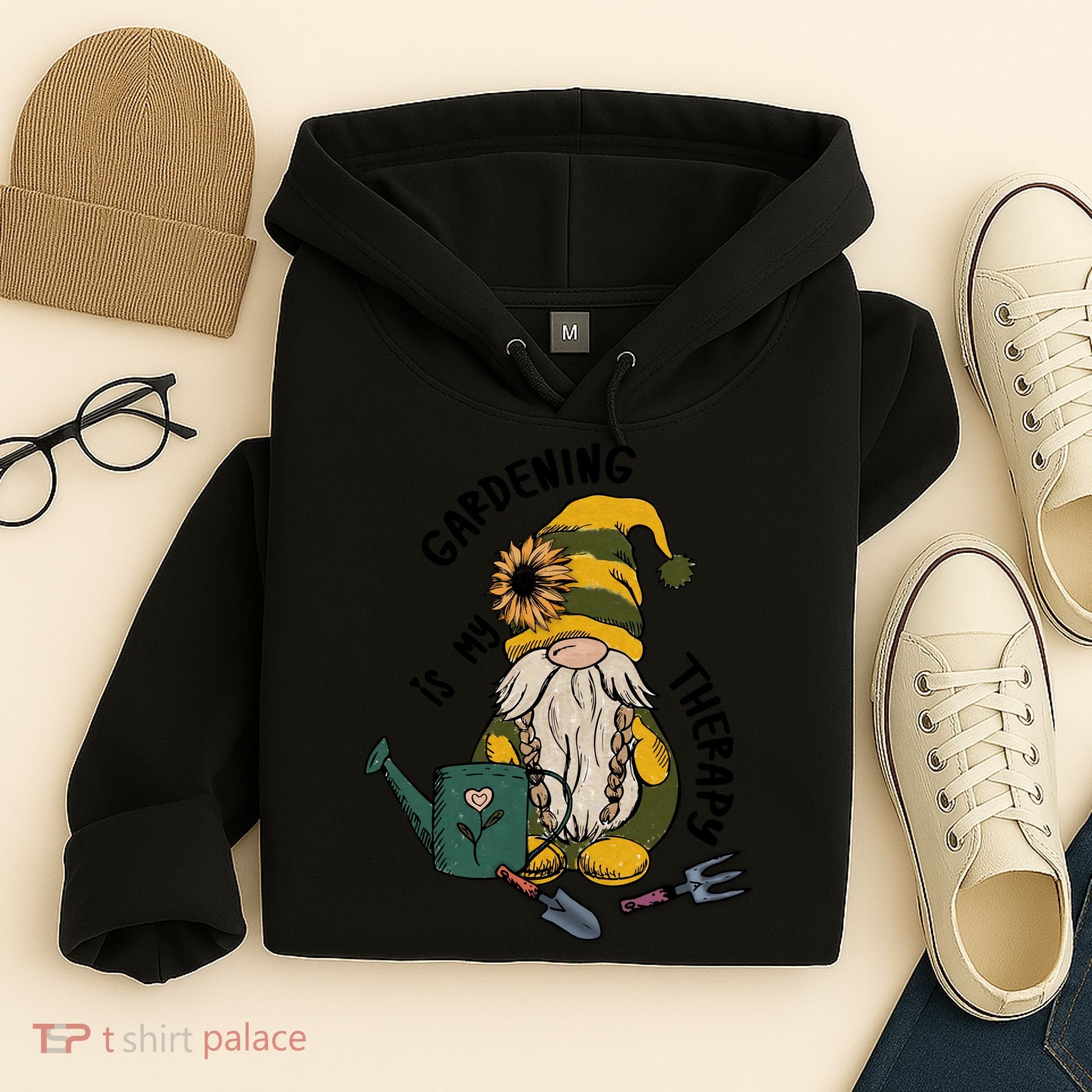 Gardening Is My Therapy Gnome Hoodie