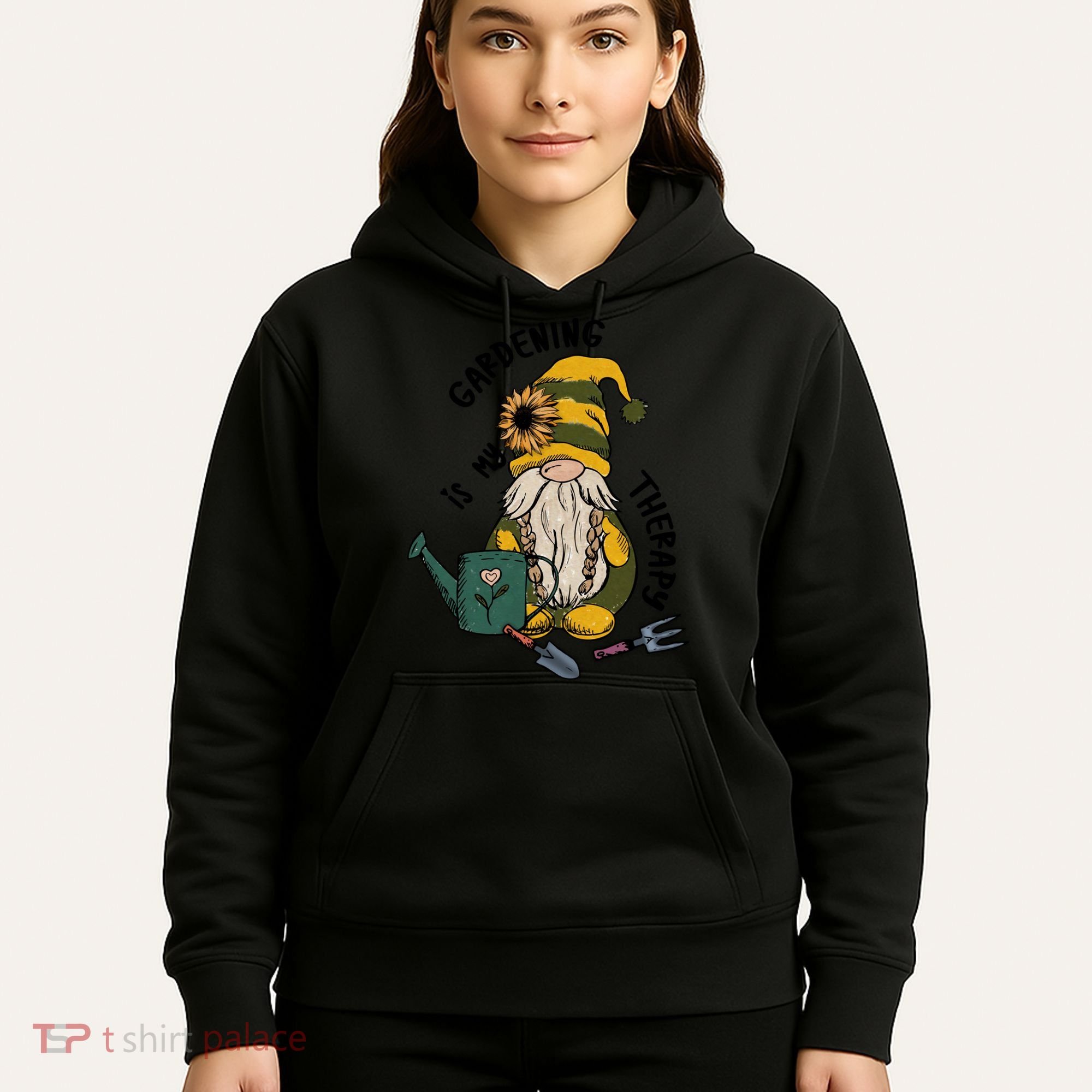 Gardening Is My Therapy Gnome Hoodie