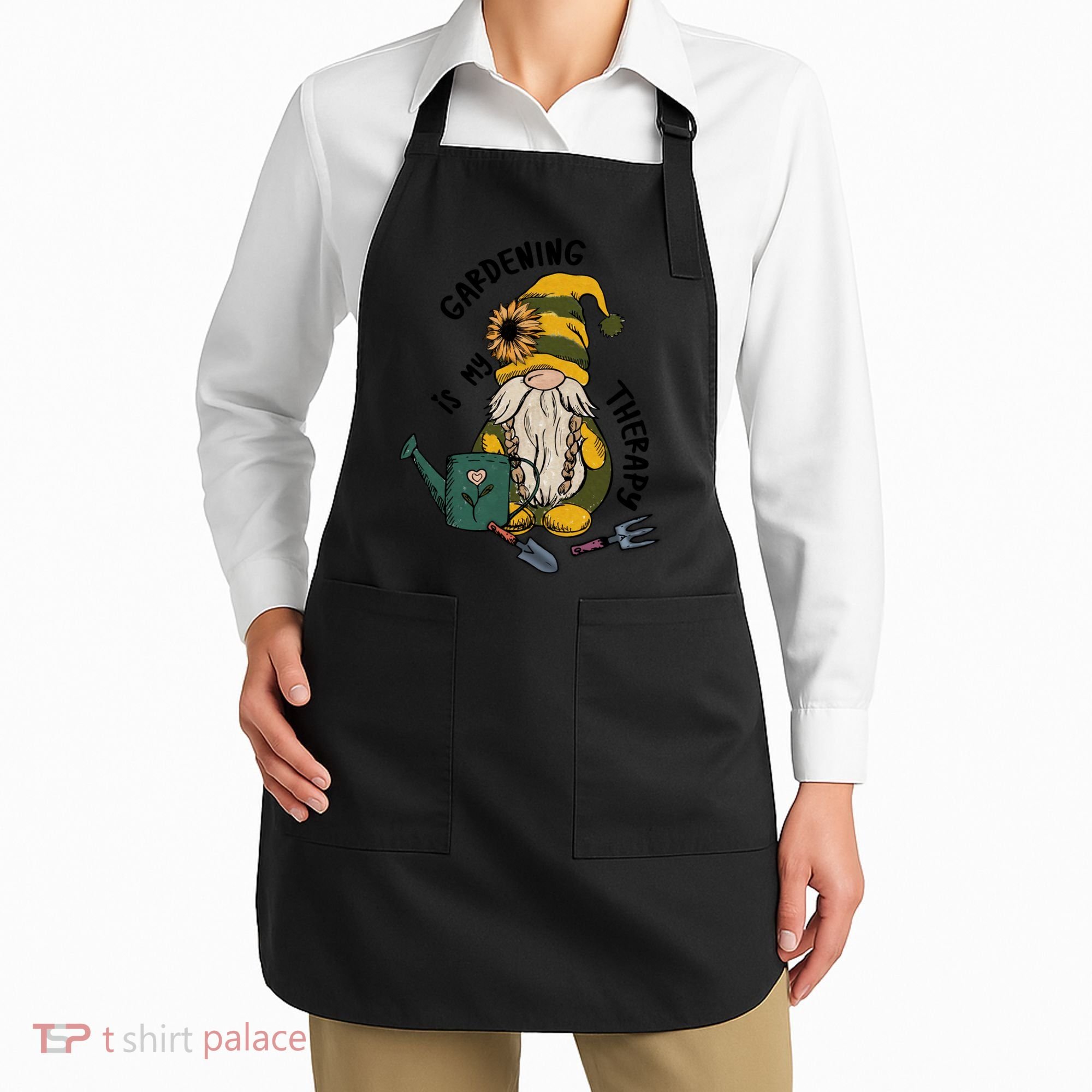 Gardening Is My Therapy Gnome Apron