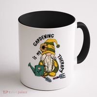 Gardening Is My Therapy Gnome Coffee Mug thumb 1