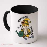 Gardening Is My Therapy Gnome Coffee Mug thumb 0