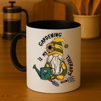 Gardening Is My Therapy Gnome Coffee Mug thumb 4