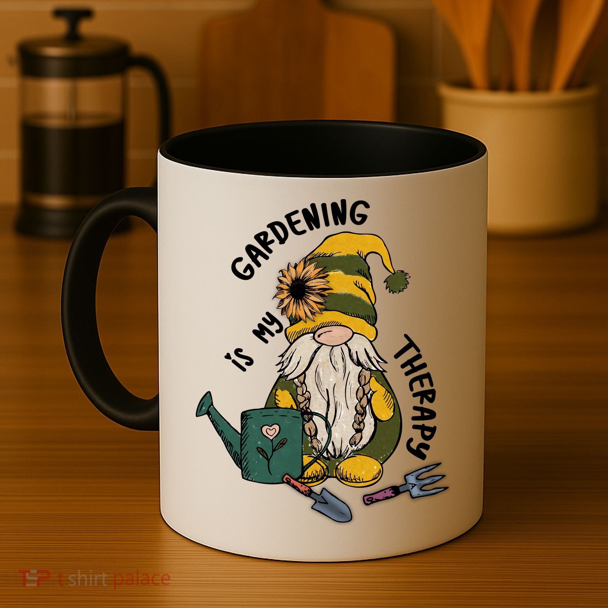 Gardening Is My Therapy Gnome Coffee Mug