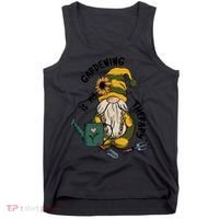 Gardening Is My Therapy Gnome Tank Top thumb 0