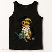Gardening Is My Therapy Gnome Tank Top thumb 2