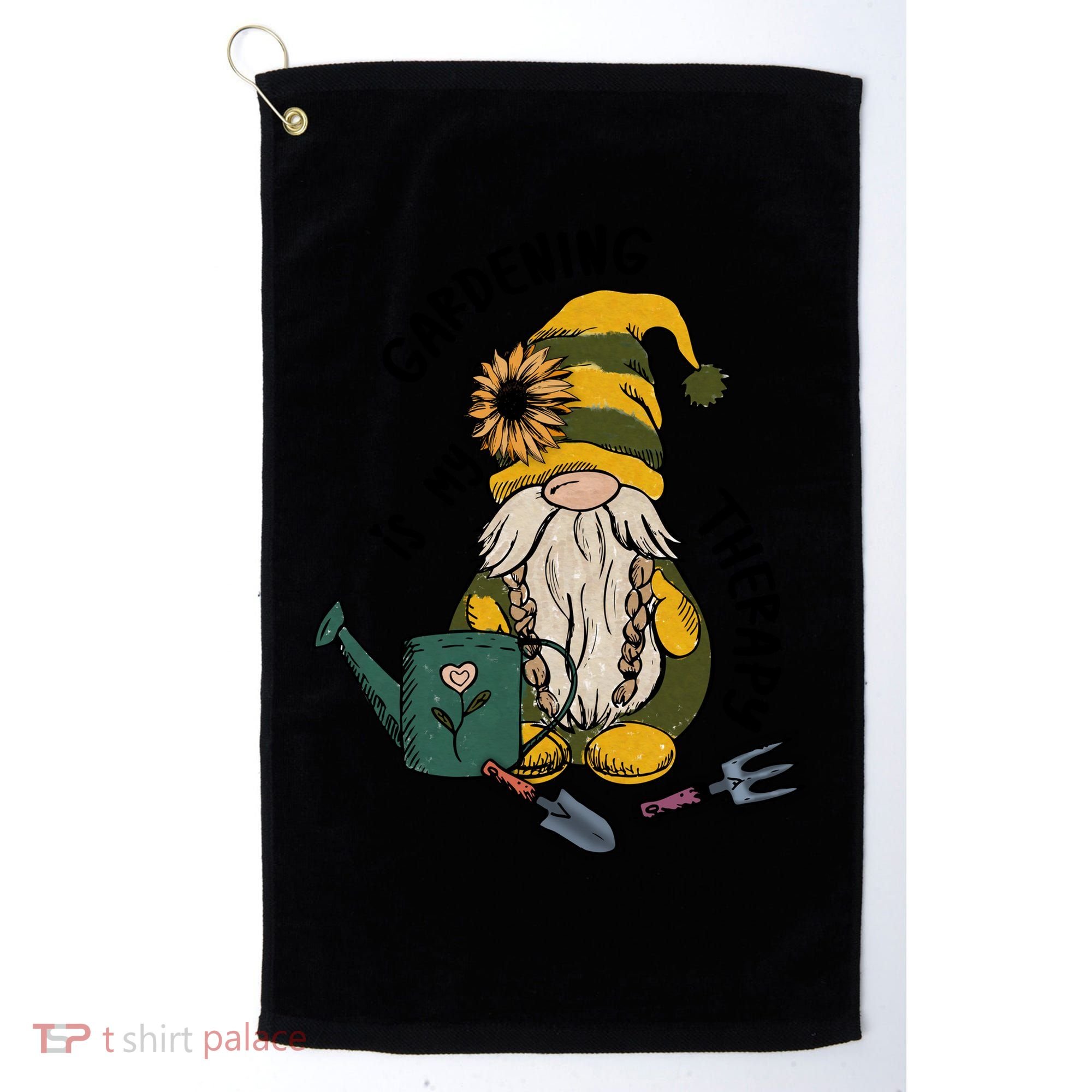 Gardening Is My Therapy Gnome Golf Towel