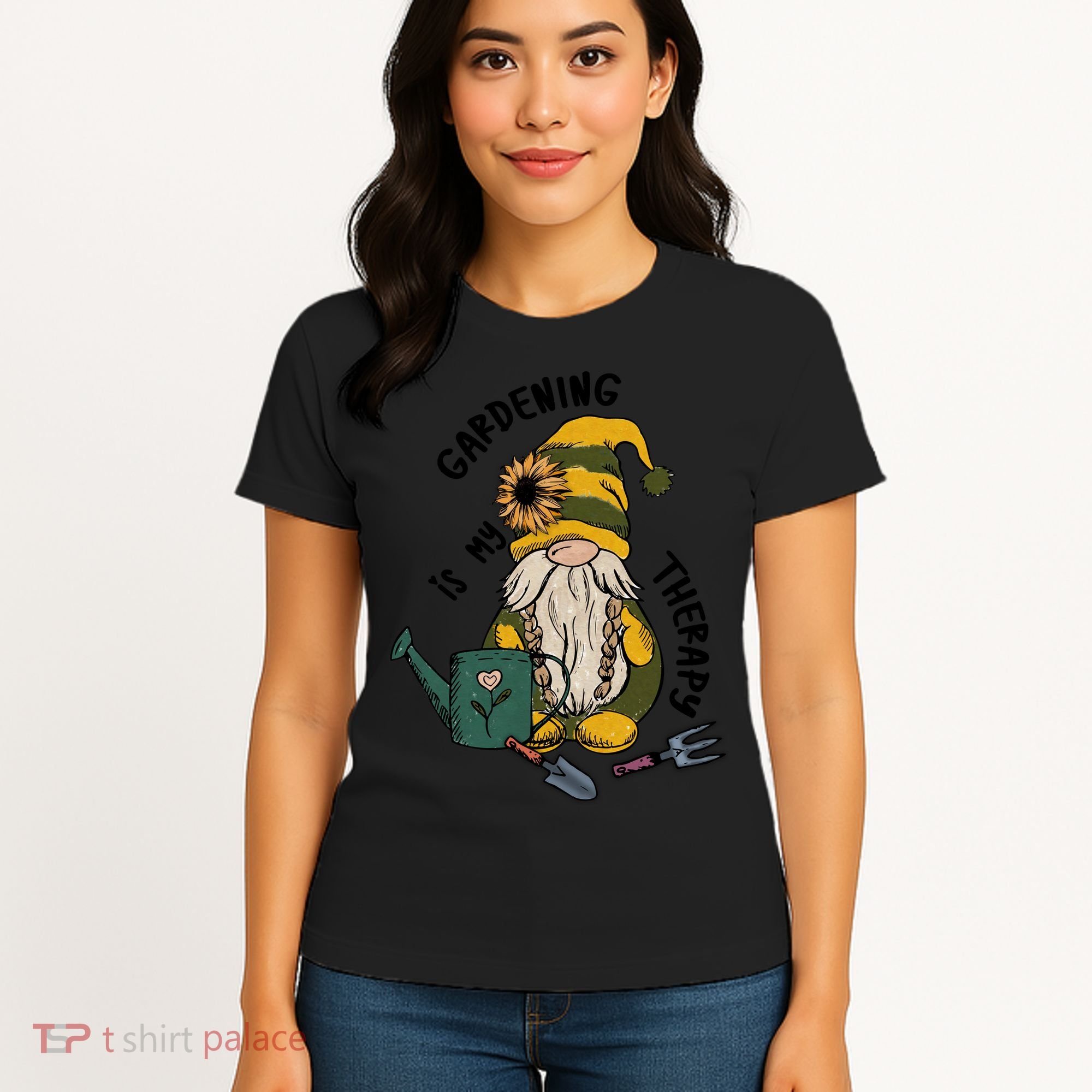 Gardening Is My Therapy Gnome Women's T-Shirt