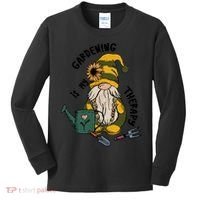 Gardening Is My Therapy Gnome Kids Long Sleeve Shirt thumb 0