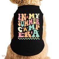 Groovy In My Summer Camp Era Retro Summer Camping Gift Doggie Tank thumb 0