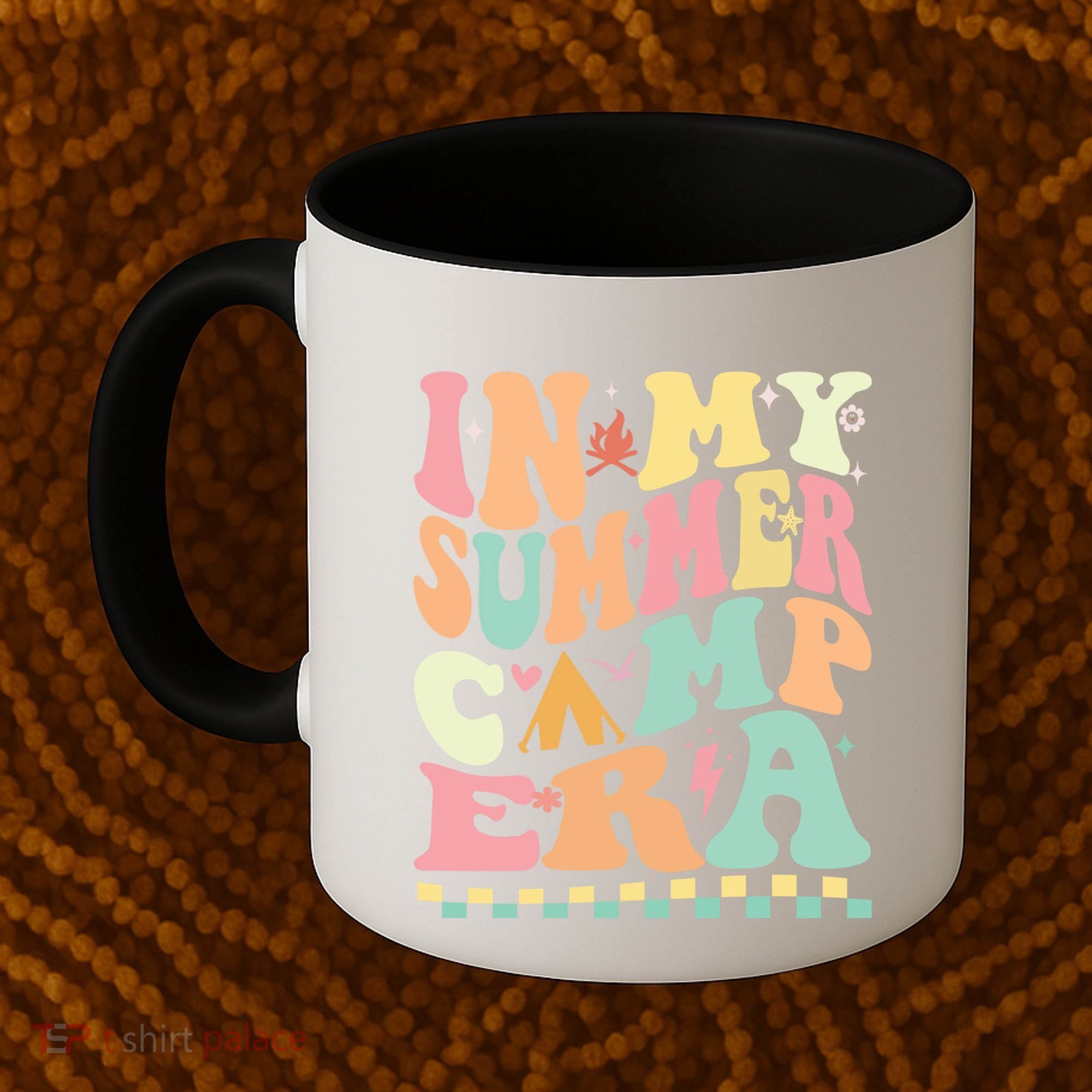 Groovy In My Summer Camp Era Retro Summer Camping Gift Coffee Mug