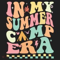 Groovy In My Summer Camp Era Retro Summer Camping Gift Golf Towel thumb 3