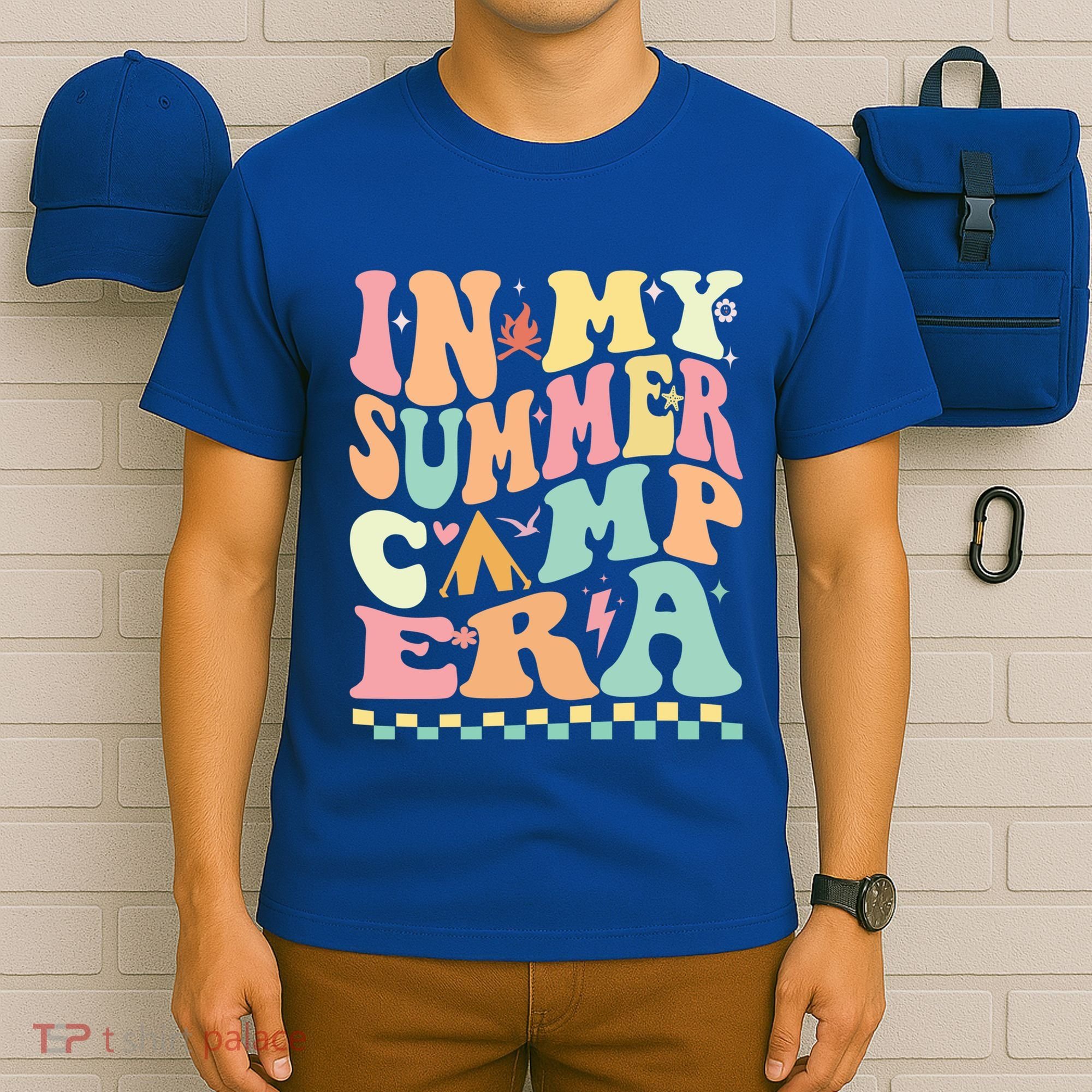 Groovy In My Summer Camp Era Retro Summer Camping Gift T-Shirt